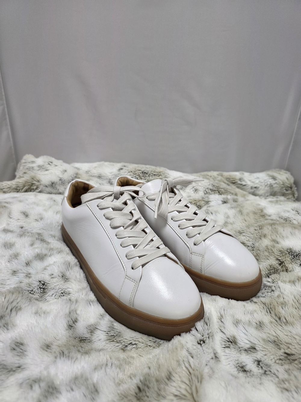 Thursday Boot Company White Leather Sneakers with Gum Sole